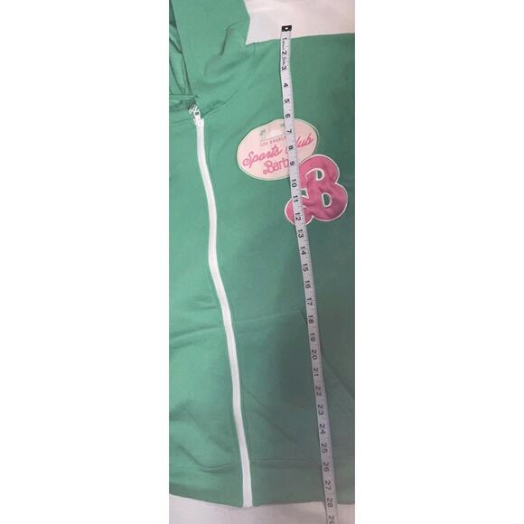 Barbie Hybrid Apparel Zip Hoodie Sweatshirt Women's L Kelly Green Barbie-Core - Picture 8 of 8